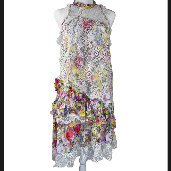 Anthropologie Sleeveless Lace-Back Tiered Mini Dress – Feminine, Flowy & Flatter - Picture 7 of 16